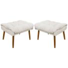 Kit 2 Puff Decorativo Para Sala Quarto Penteadeira Sufler Linho Pés Palito