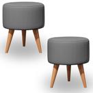 Kit 2 Puff Decorativo Redondo, Puff Para Penteadeira E Sala De Estar, Puf Decoração Apoio Para Pés Kit 2 Puff Decorativo Redondo, Puff Para Penteadeira E Sala De Estar, Puf Decoração Apoio Para Pés