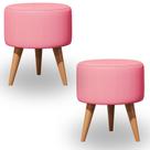 Kit 2 Puff Decorativo Redondo, Puff Para Penteadeira E Sala De Estar, Puf Decoração Apoio Para Pés Kit 2 Puff Decorativo Redondo, Puff Para Penteadeira E Sala De Estar, Puf Decoração Apoio Para Pés