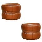 Kit 2 Puff Decorativo Sala de Estar Rene Debrum Couro Caramelo G72 - Gran Belo Kit 2 Puff Decorativo Sala de Estar Rene Debrum Couro Caramelo G72 - Gran Belo