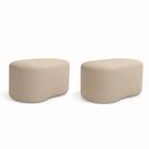 Kit 2 Puff Feijão Curvo Orgânico Sala Redondo Confortável Moderno Suede Bege Kit 2 Puff Feijão Curvo Orgânico Sala Redondo Confortável Moderno Suede Bege