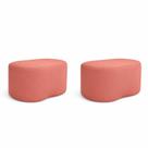 Kit 2 Puff Feijão Curvo Orgânico Sala Redondo Confortável Moderno Suede Cor:Cinza Escuro