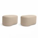Kit 2 Puff Feijão Curvo Orgânico Sala Redondo Confortável Moderno Suede Cor:Terracota Kit 2 Puff Feijão Curvo Orgânico Sala Redondo Confortável Moderno Suede Cor:Terracota