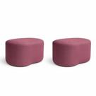 Kit 2 Puff Feijão Curvo Orgânico Sala Redondo Confortável Moderno Suede