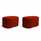 Kit 2 Puff Feijão Curvo Orgânico Sala Redondo Confortável Moderno Suede terracota Kit 2 Puff Feijão Curvo Orgânico Sala Redondo Confortável Moderno Suede terracota