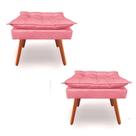 Kit 2 Puff Luxo Opala Sala Ou Recepção Rosê Gold Pé Palito Kit 2 Puff Luxo Opala Sala Ou Recepção Rosê Gold Pé Palito