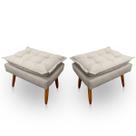 Kit 2 Puff Opala Retangular para Sala e Quarto Suede - LH Decor Kit 2 Puff Opala Retangular para Sala e Quarto Suede - LH Decor