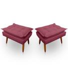 Kit 2 Puff Opala Retangular para Sala e Quarto Suede - LH Decor Kit 2 Puff Opala Retangular para Sala e Quarto Suede - LH Decor