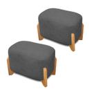 Kit 2 Puff Orgânico 55cm Decorativo Curvo Bouclé Reforçado