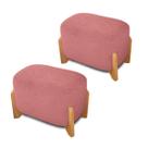 Kit 2 Puff Orgânico 55cm Decorativo Curvo Bouclé Reforçado
