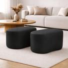 Kit 2 Puff Orgânico Curvo Feijão Sala Redondo Confortável Moderno Suede