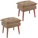 Kit 2 Puff Puf Opall Pes Palito 55x40cm Suede Marrom Claro Mpassos Marrom Claro Kit 2 Puff Puf Opall Pes Palito 55x40cm Suede Marrom Claro Mpassos Marrom Claro