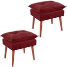 Kit 2 Puff Puf Opall Pes Palito 55x40cm Suede Vermelho Escuro Mpassos Vermelho Escuro Kit 2 Puff Puf Opall Pes Palito 55x40cm Suede Vermelho Escuro Mpassos Vermelho Escuro