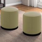 Kit 2 Puff Puf Para Sala Base Metal Saien Linho Sl 75 Peer Sl 75