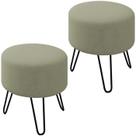 Kit 2 Puff Puf Para Sala Pes Metal Small Veludo SL 940 Peer Kit 2 Puff Puf Para Sala Pes Metal Small Veludo SL 940 Peer