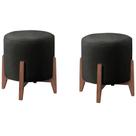 Kit 2 Puff Puf Sala Lhor Corano Preto Rm Preto