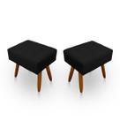 Kit 2 Puff Retangular New para Sala e Quarto Suede - LH Decor