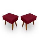 Kit 2 Puff Retangular New para Sala e Quarto Suede - LH Decor