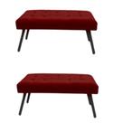 KIT 2 Puffe Banqueta Retangular Londres Decorativo, quarto, sala e Closet entre outros.. Suede Vinho KIT 2 Puffe Banqueta Retangular Londres Decorativo, quarto, sala e Closet entre outros.. Suede Vinho
