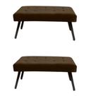 Kit 2 Puffe Decorativo Retangular Londres, Quarto, Sala, Closet entre outros Suede Marron