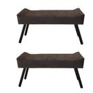 KIT 2 Puffe recamiê Decorativo Sofia, Quartos, Salas, Closet entre outros...Suede Marron