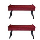 KIT 2 Puffe Recamiê Decorativo Sofia, Quartos, Salas, Closet, entre outros..Suede Vinho KIT 2 Puffe Recamiê Decorativo Sofia, Quartos, Salas, Closet, entre outros..Suede Vinho