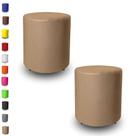 Kit 2 Puffs Banqueta Redondo Decorativo Banquinho Para Sala