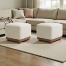 Kit 2 Puffs Dalilla Bouclé Premium Exclusivos Assento Extra Para Sala Quarto Base Peroba Pés Castanho Design Moderno Kit 2 Puffs Dalilla Bouclé Premium Exclusivos Assento Extra Para Sala Quarto Base Peroba Pés Castanho Design Moderno