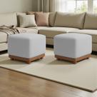 Kit 2 Puffs Dalilla Bouclé Premium Exclusivos Assento Extra Para Sala Quarto Base Peroba Pés Castanho Design Moderno Kit 2 Puffs Dalilla Bouclé Premium Exclusivos Assento Extra Para Sala Quarto Base Peroba Pés Castanho Design Moderno