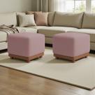 Kit 2 Puffs Dalilla Bouclé Premium Exclusivos Assento Extra Para Sala Quarto Base Peroba Pés Castanho Design Moderno Kit 2 Puffs Dalilla Bouclé Premium Exclusivos Assento Extra Para Sala Quarto Base Peroba Pés Castanho Design Moderno