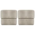 Kit 2 Puffs De Sala Para Quarto Penteadeira Aloy Decorativo Quadrado Bouclé Persa Bege