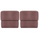 Kit 2 Puffs De Sala Para Quarto Penteadeira Aloy Decorativo Quadrado Bouclé Persa