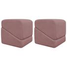 Kit 2 Puffs De Sala Para Quarto Penteadeira Decorativo Quadrado Sense Bouclé Persa