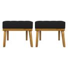 Kit 2 Puffs de Sala Para Quarto Penteadeira Firenze Tecido Sintético