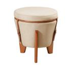 Kit 2 Puffs Decorativo Baú Flex Tampo Para Mesa Centro Linho