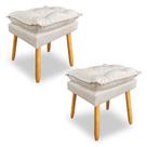 Kit 2 Puffs Decorativo Opala Suede Bege Pés Palito Dal Poz Estofados Kit 2 Puffs Decorativo Opala Suede Bege Pés Palito Dal Poz Estofados