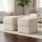Kit 2 Puffs Decorativos Aloy Bouclé Bege Premium Assento Extra Para Sala Quarto Design Moderno Kit 2 Puffs Decorativos Aloy Bouclé Bege Premium Assento Extra Para Sala Quarto Design Moderno