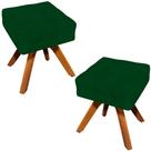 Kit 2 Puffs Decorativos Base Giratória Karen Suede Verde G19 - Gran Belo Kit 2 Puffs Decorativos Base Giratória Karen Suede Verde G19 - Gran Belo