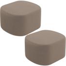 Kit 2 Puffs Decorativos Orgânico para Living Quarto 70cm Doha W01 Bouclê Bege - Lyam Decor Kit 2 Puffs Decorativos Orgânico para Living Quarto 70cm Doha W01 Bouclê Bege - Lyam Decor