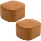 Kit 2 Puffs Decorativos Orgânico para Living Quarto 70cm Doha W01 material sintético Canela - Lyam Decor
