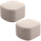 Kit 2 Puffs Decorativos Orgânico para Living Quarto 70cm Doha W01 Suede Bege - Lyam Decor Kit 2 Puffs Decorativos Orgânico para Living Quarto 70cm Doha W01 Suede Bege - Lyam Decor