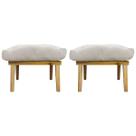 Kit 2 Puffs Decorativos Para Sala Marty Retangular Linho Cores