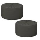 Kit 2 Puffs Decorativos Sala De Estar Round Veludo Cinza G45 - Gran Belo