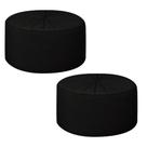 Kit 2 Puffs Decorativos Sala De Estar Round Veludo Preto G45 - Gran Belo