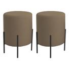 Kit 2 Puffs Orgânicos Veludo Thor Com Pés De Ferro Preto - 7 Decor