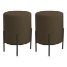 Kit 2 Puffs Orgânicos Veludo Thor Com Pés De Ferro Preto - 7 Decor Kit 2 Puffs Orgânicos Veludo Thor Com Pés De Ferro Preto - 7 Decor