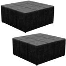 Kit 2 Puffs Quadrado Milano 90x90cm W01 material sintético Preto Kit 2 Puffs Quadrado Milano 90x90cm W01 material sintético Preto