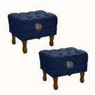 Kit 2 Puffs Retro Clássico Suede Decorativo Sala Quarto Closet Kit 2 Puffs Retro Clássico Suede Decorativo Sala Quarto Closet