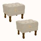 Kit 2 Puffs Retro Clássico Suede Decorativo Sala Quarto Closet Kit 2 Puffs Retro Clássico Suede Decorativo Sala Quarto Closet