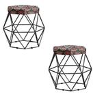 Kit 2 Puffs Vanessa decorativos aramado Preto -Assento Mandala Kit 2 Puffs Vanessa decorativos aramado Preto -Assento Mandala